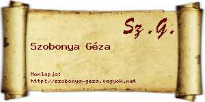 Szobonya Géza névjegykártya